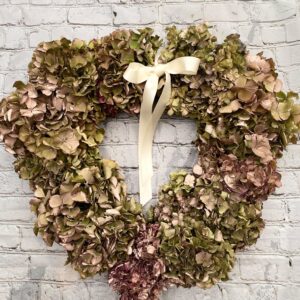 Large Dried Hydrangea Heart